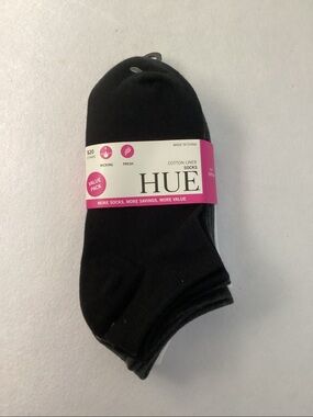 HUE Cotton Liner Casual Low Cut Socks Black, Grey & White - 6 Pairs